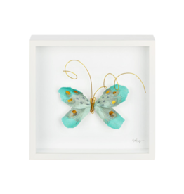 Demdaco Turquoise and Gold Butterfly Wall Art