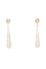 Winton and Waits Dewdrop Raffia Earring White