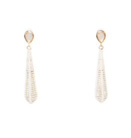 Winton and Waits Dewdrop Raffia Earring White