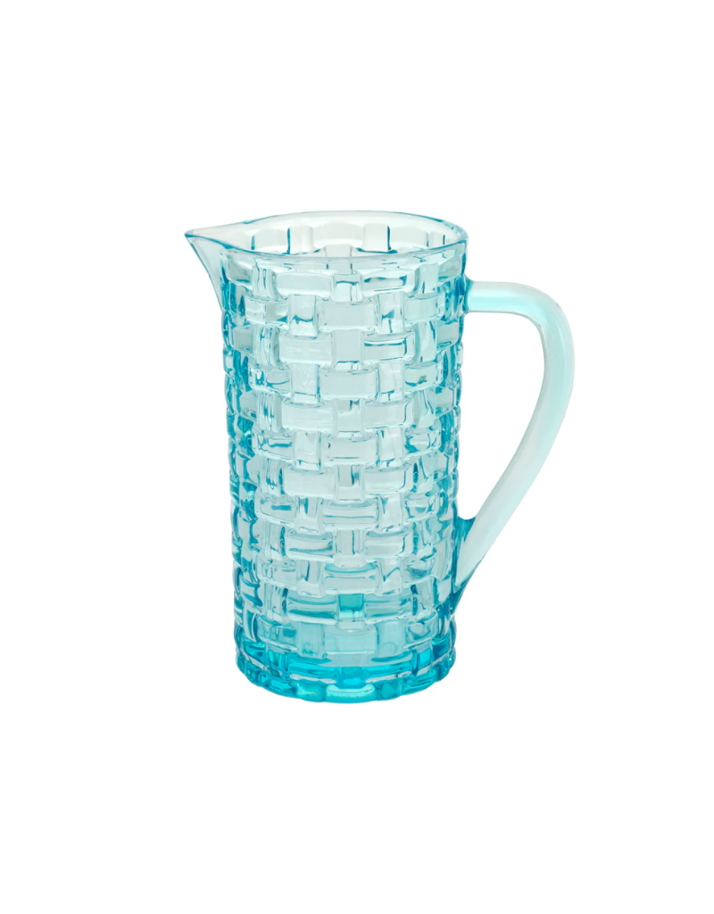 Boston International Blue Sea Basketweave Pitcher