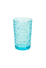 Boston International Blue Sea Basketweave Drinking Glass