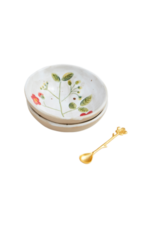 Mudpie Red Flower Tidbit Set