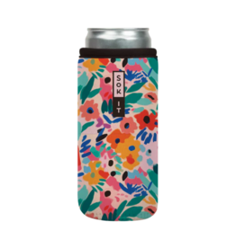 Sok-It CanSok Abstract Floral 12 oz Slim