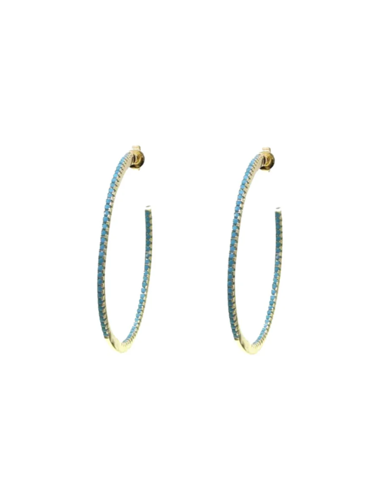 Accessory Concierge Pave Turquoise Hoops