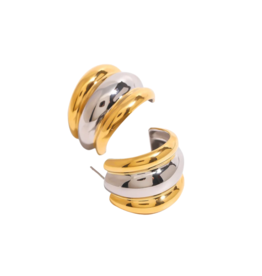 HJaneJewels Chloe Mixed Metal Hoops