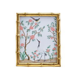 Two's Company Gold Faux Bamboo Photo Frame 4x6