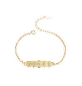 Bright MacMing May Fortune Be with You Golden Bracelet