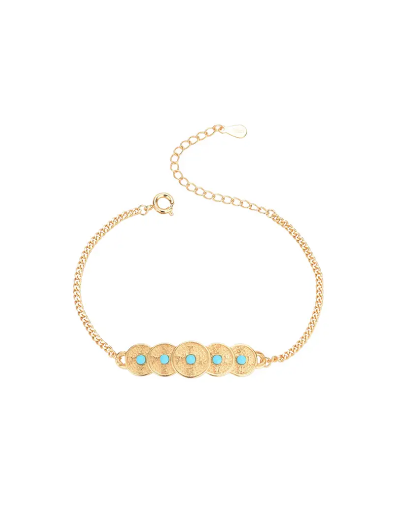 Bright MacMing May Fortune Be with You Golden Bracelet