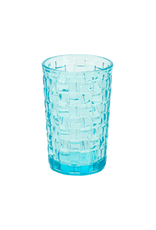 Boston International Blue Sea Basketweave Drinking Glass