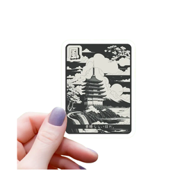 Mimic Gaming Co Black and White Japanese Temple Sticker