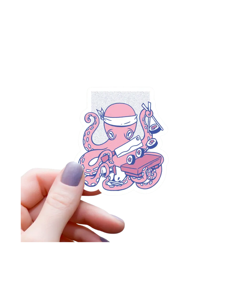 Mimic Gaming Co Pink Octopus Sushi Chef Sticker
