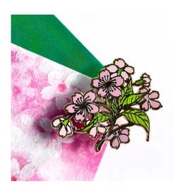 Shishido Creative Sakura Branch Japanese Cherry Blossom Enamel Pin