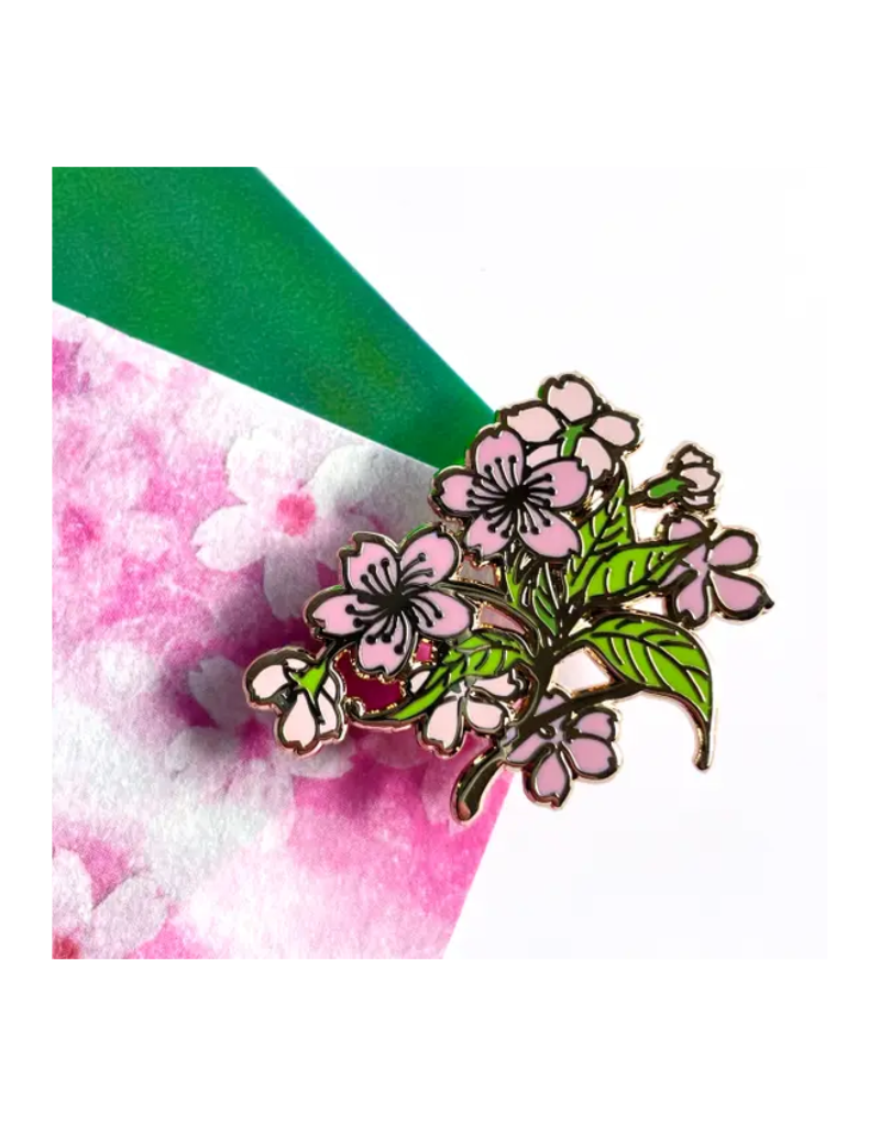Shishido Creative Sakura Branch Japanese Cherry Blossom Enamel Pin