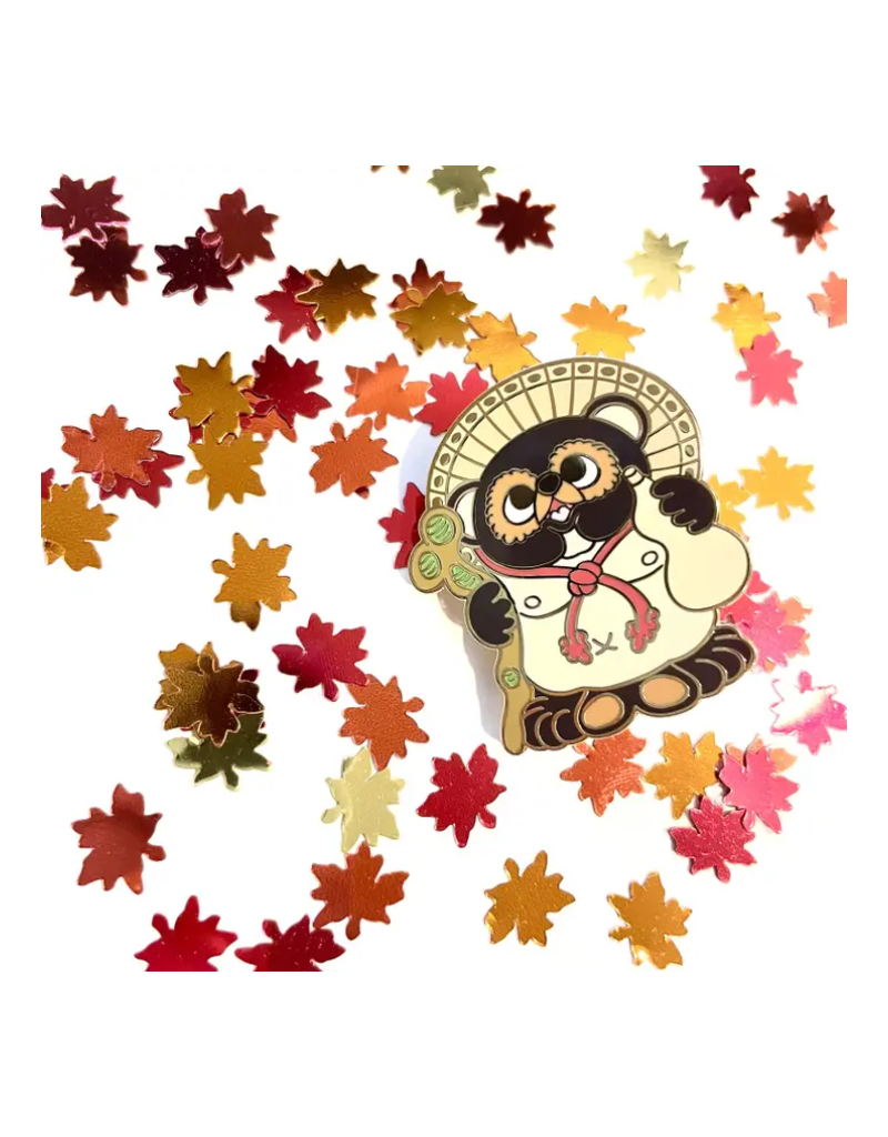 Shishido Creative Tanuki Shigaraki Statue Yokai Enamel Pin