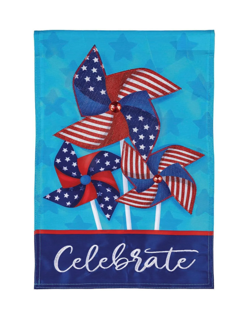 Evergreen Celebrate Pinwheel Garden Flag