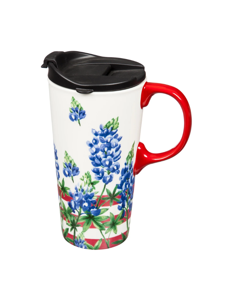 Evergreen Bluebonnets Ceramic Travel Cup