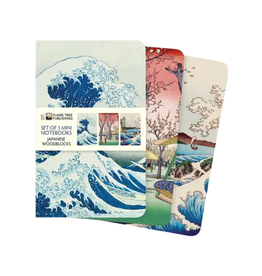 Japanese Woodblocks Set of 3 Mini Notebooks