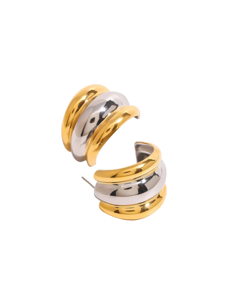 HJaneJewels Chloe Mixed Metal Hoops