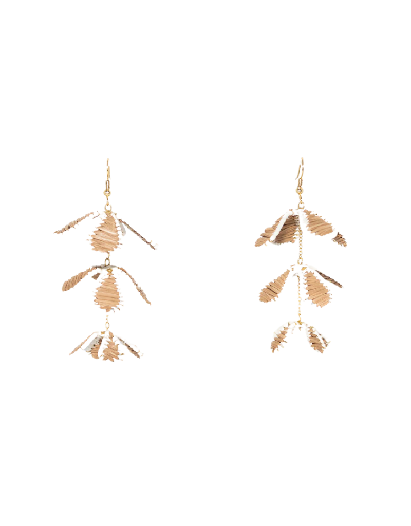 Winton and Waits Falling Petals Raffia Earring