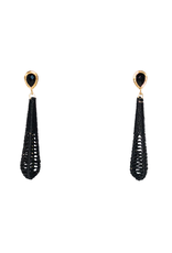Winton and Waits Dewdrop Raffia Earring - Black