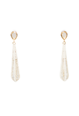 Winton and Waits Dewdrop Raffia Earring White