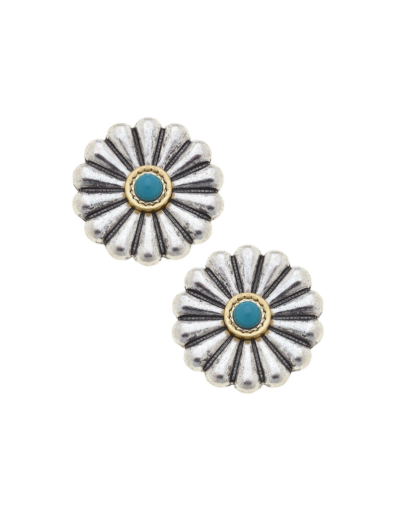 Canvas Monica Concho Stud Earrings