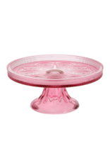 Boston International Pink Glass Cake Stand