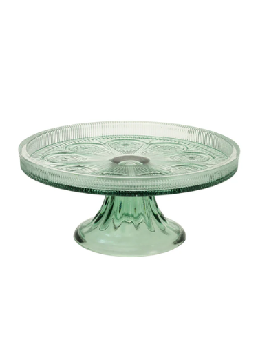 Boston International Sage Glass Cake Stand