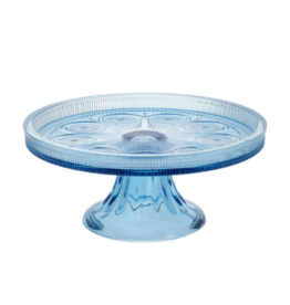 Boston International Sky Blue Glass Cake Stand