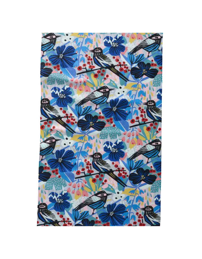 Geometry Birds and Berries Tea Towel