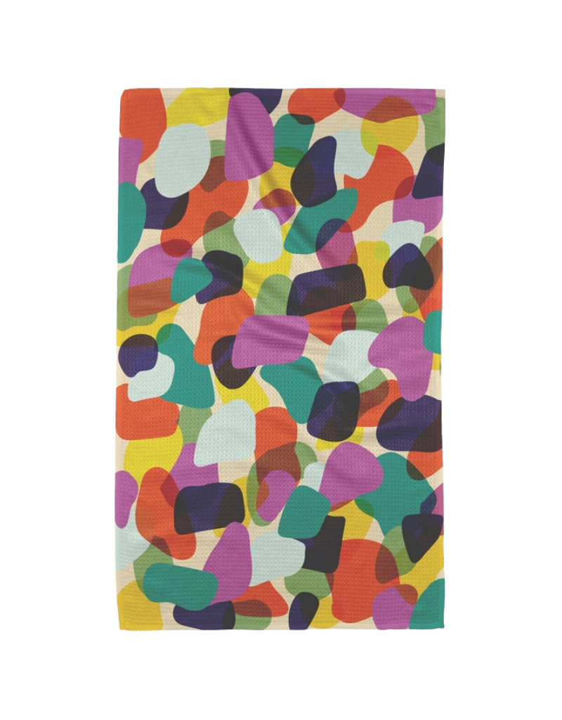 Geometry Colorful Pebbles Tea Towel