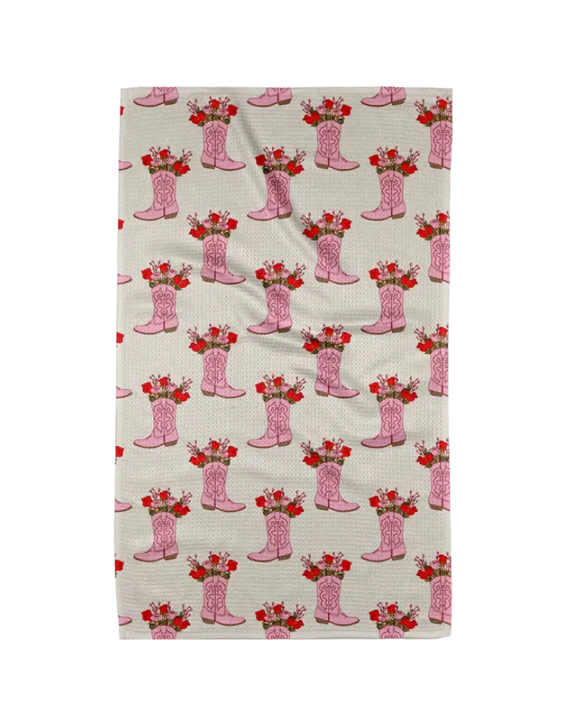 Geometry Cowgirl Boots Tea Towel