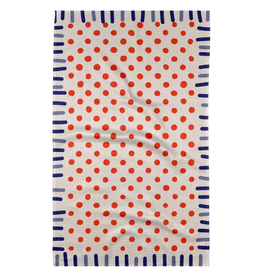 Geometry Navy Fringe Tea Towel