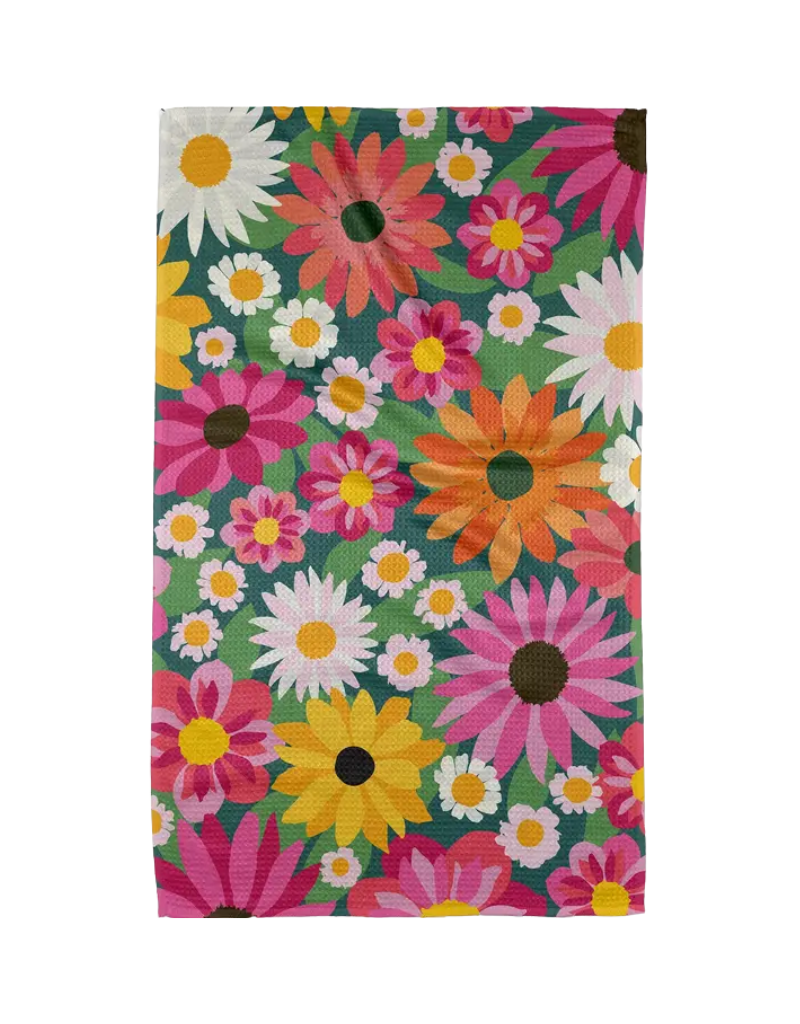 Geometry Wild Blooms Tea Towel