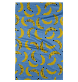 Geometry Blue Bananas Tea Towel
