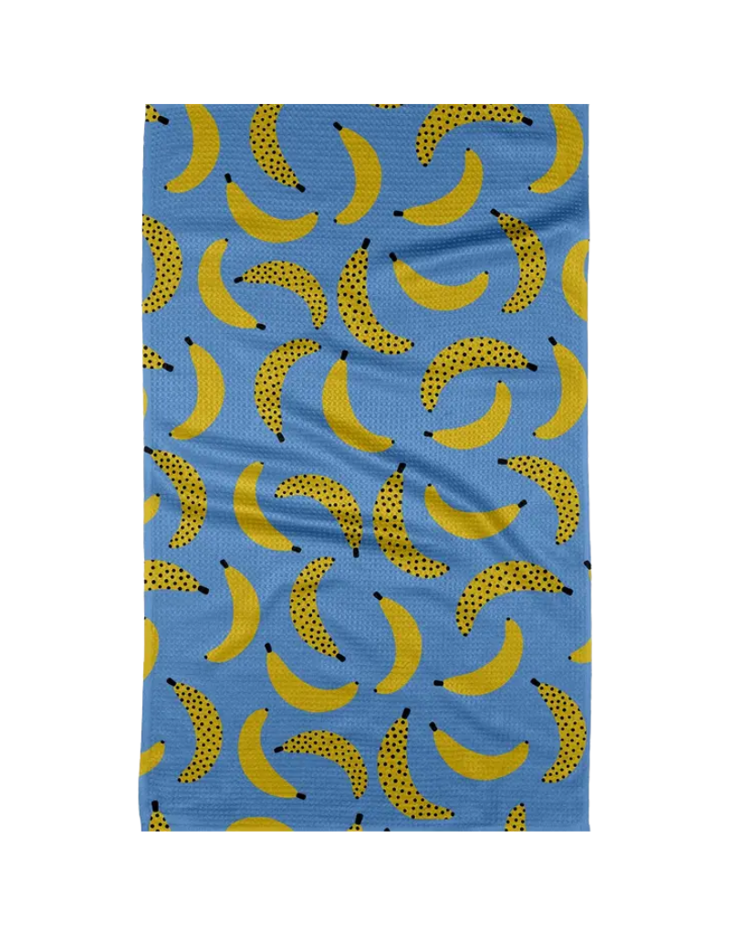 Geometry Blue Bananas Tea Towel