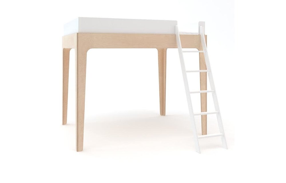 Oeuf Perch Collection Twin Size Loft Bed In White/Birch