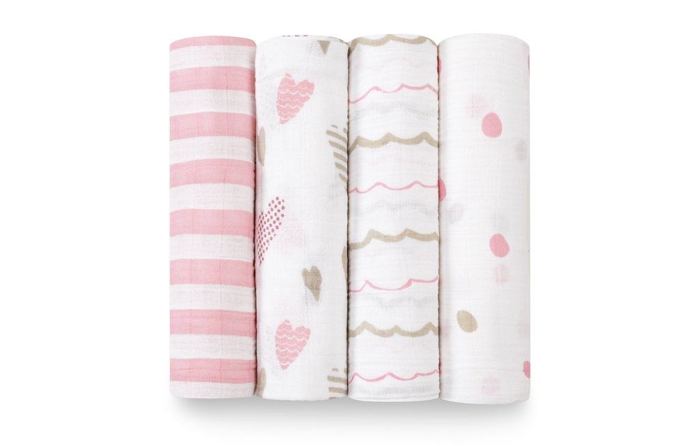 aden + anais Heart Breaker Classic Swaddles (4 Pack)