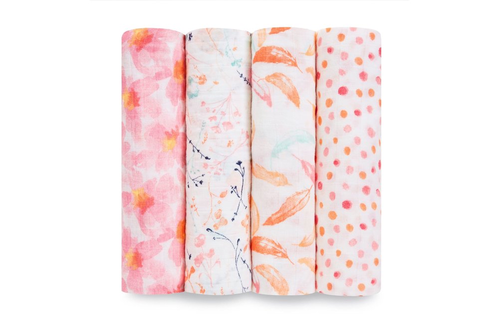 aden + anais Petal Blooms Classic Swaddles (4 Pack)