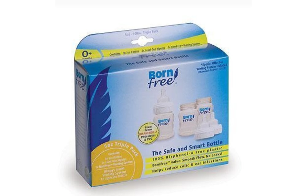 FINAL SALE!! Born Free 5 Oz Triple Pack Wide Neck Plastic Bottles (3 Pk)