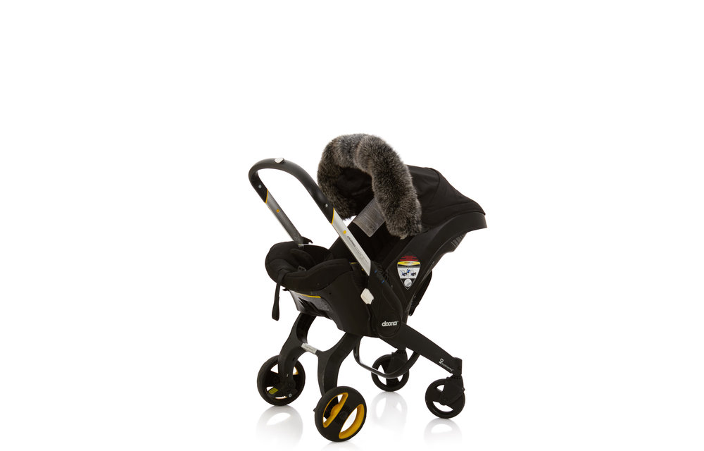Baby Frr Fur For Doona In Black & White