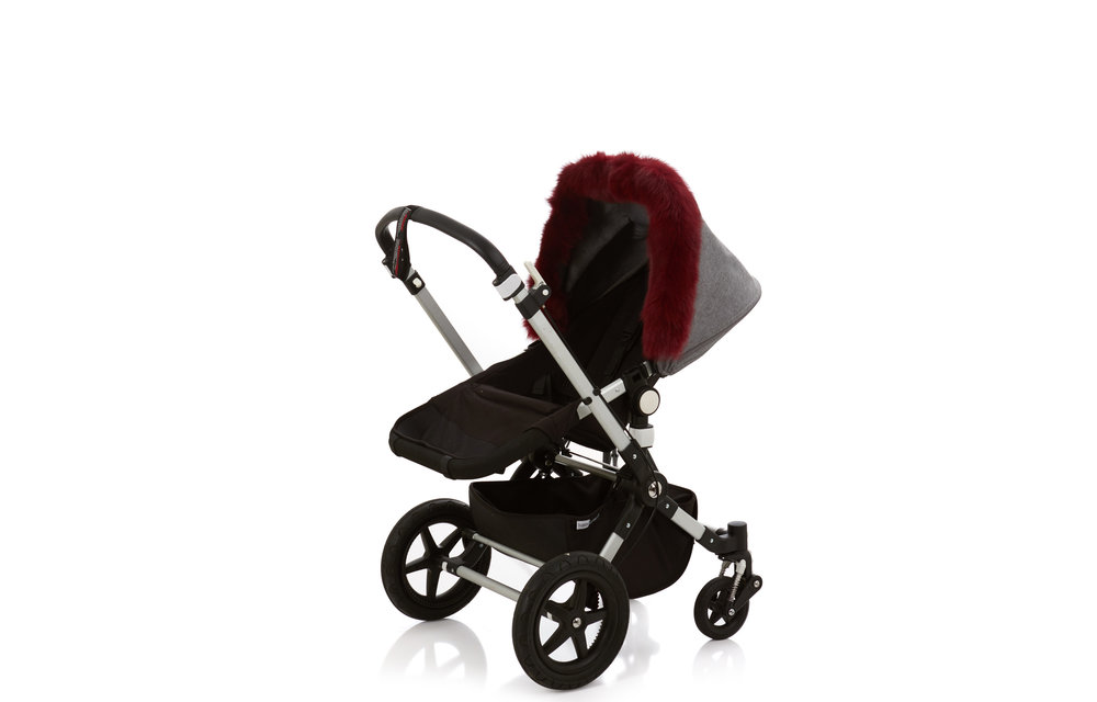 Baby Frr Fur For Stroller In Burgundy