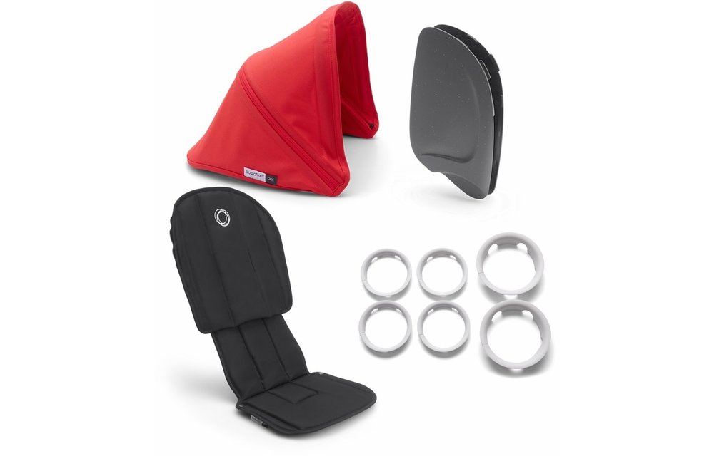 Bugaboo Ant Style Set Complete In Black-Neon Red