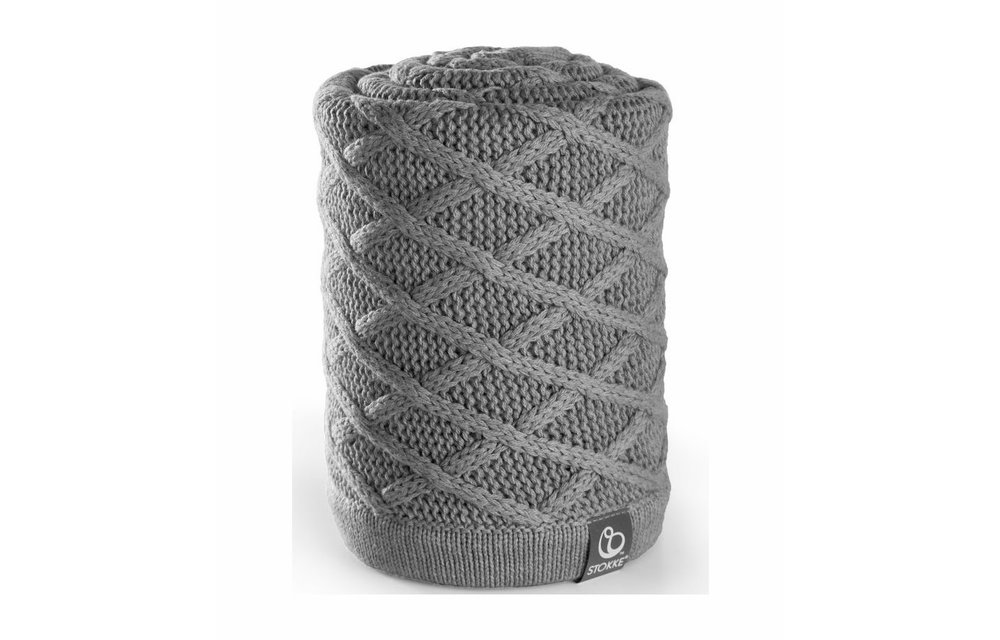 CLOSEOUT!! Stokke Stroller Knitted Blanket in Cable Grey