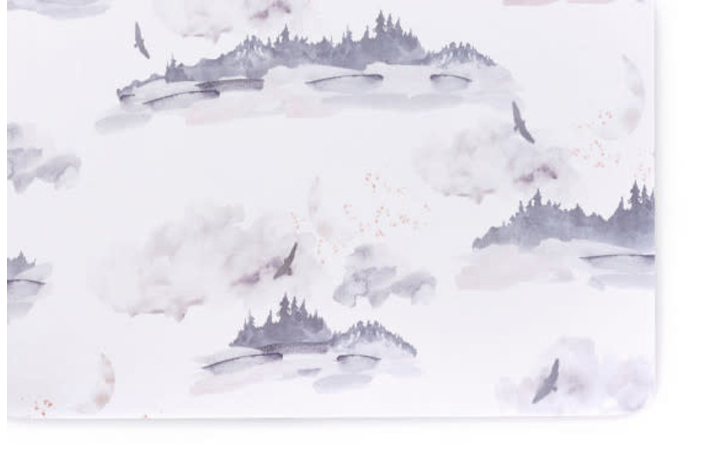 Oilo Crib Sheet In Misty Mountain (Jersey Fabric)