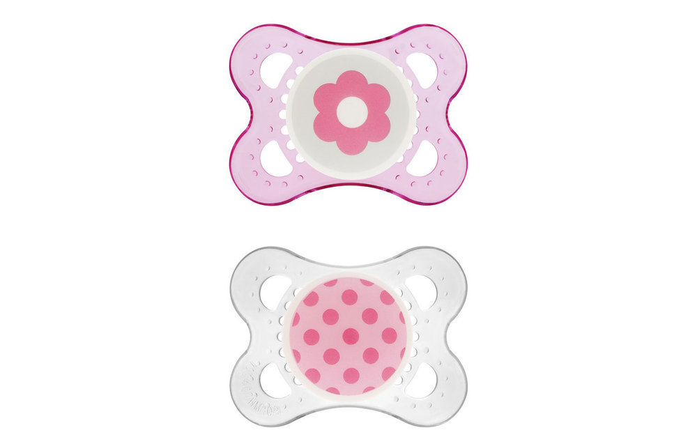 Mam Clear Pacifier 2-Pack (Assorted) - 0-6 months
