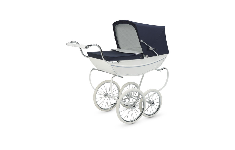 Silver Cross Doll Carriage Limited Edition - White/Navy