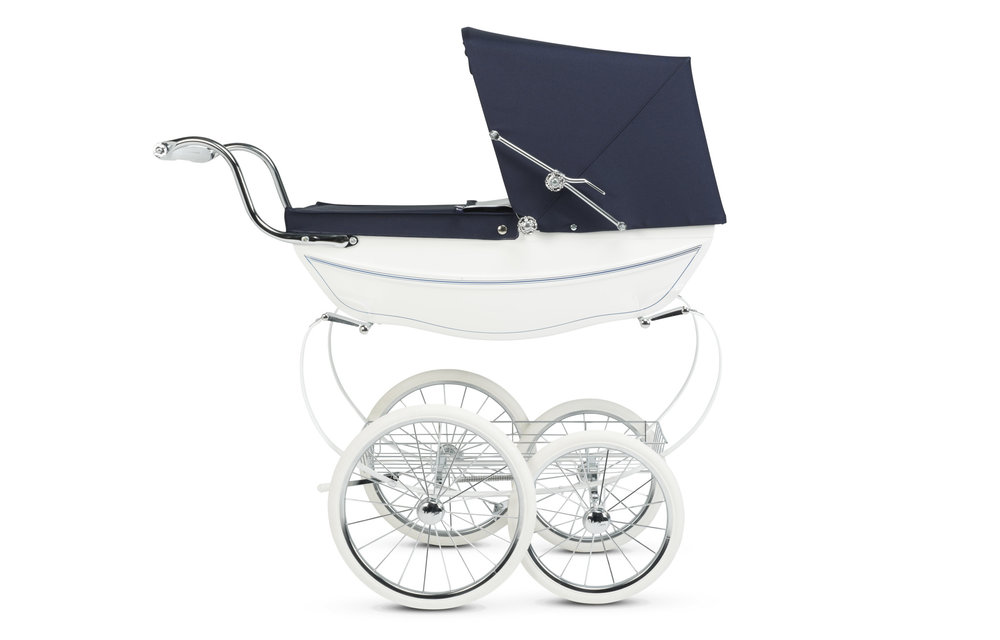 Silver Cross Doll Carriage Limited Edition - White/Navy