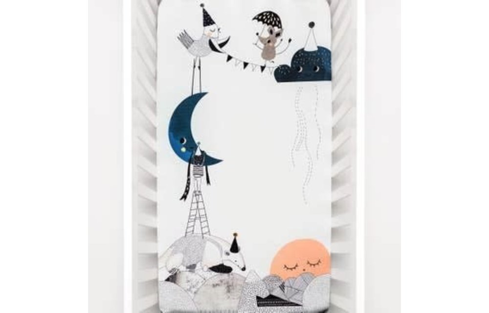 Rookie Humans Fitted Crib Sheet In Moon's Birthday