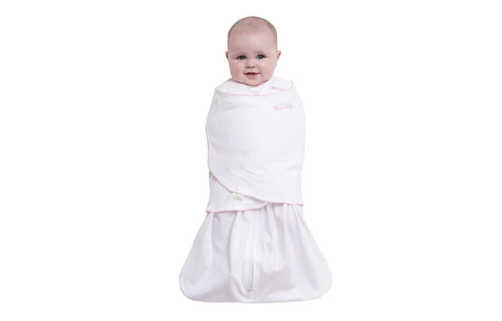 Halo Sleepsack Swaddle 100% Cotton Pink Pin Dot In Newborn